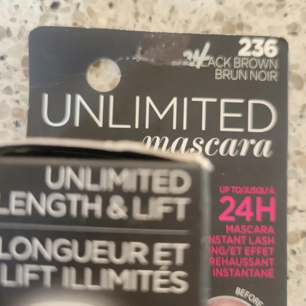 L'Oreal Paris Unlimited Mascara Length & Lift 236 Black Brown Bendable Wand✨️NEW